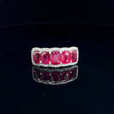Platinum 6.00ct Cushion Pigeon Blood Ruby Burma/ 3.00ct E VVS2 Round Micro Pave Diamond Ring Size 6.5 Certified By GIA # 6237487426